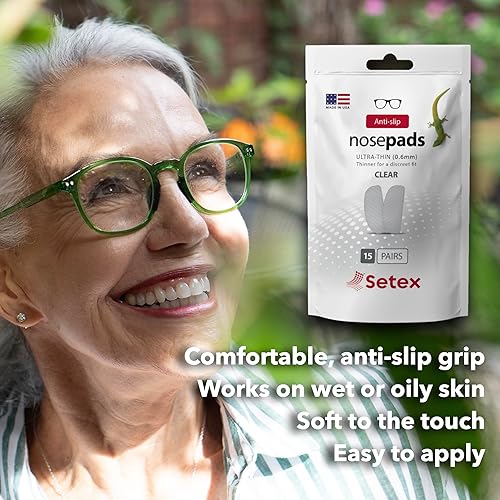 Miniatura 2 de Setex Gecko Grip - Almohadillas antideslizantes para la nariz (5 pares transparentes) hechas en Estados Unidos, innovadoras fibras