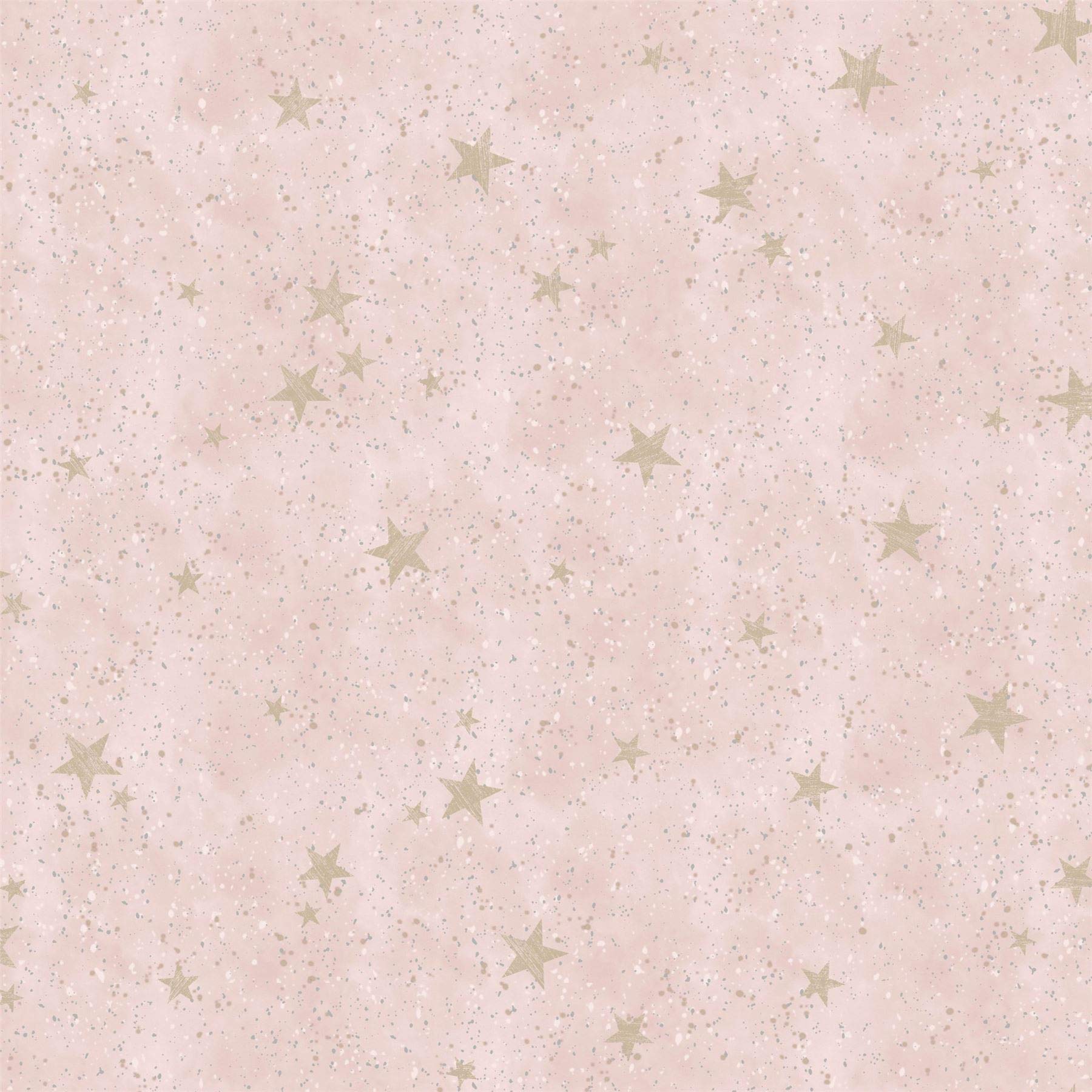 Girls Pink Stars Wallpaper Starlight Silver Gold Metallic Shimmer YöL Bedroom