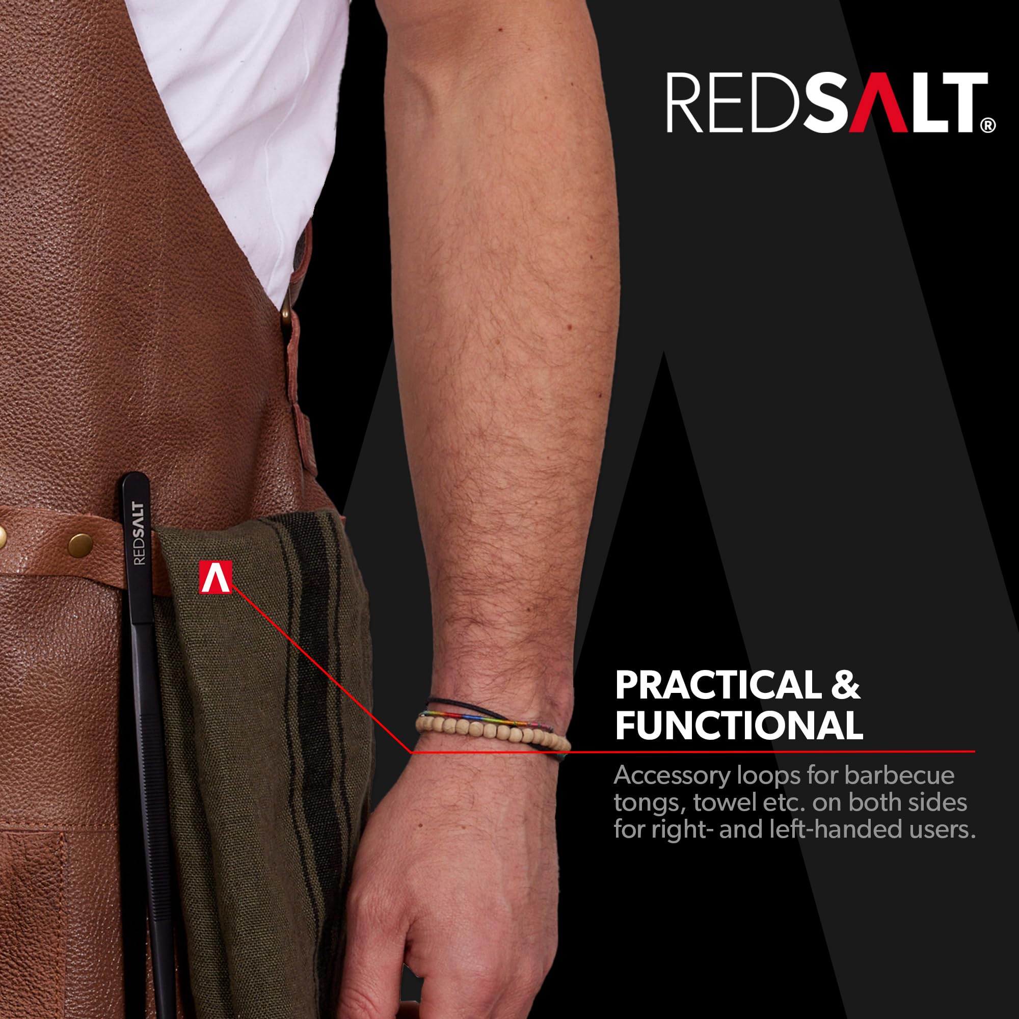 REDSALT® Premium Leather Apron 100% Cowhide Leather 84 x 62 cm Crossback Professional BBQ Apron Work Apron Kitchen Catering Bar Barista Cooking Apron Kitchen Apron Gifts for Men Crossback - Image 4