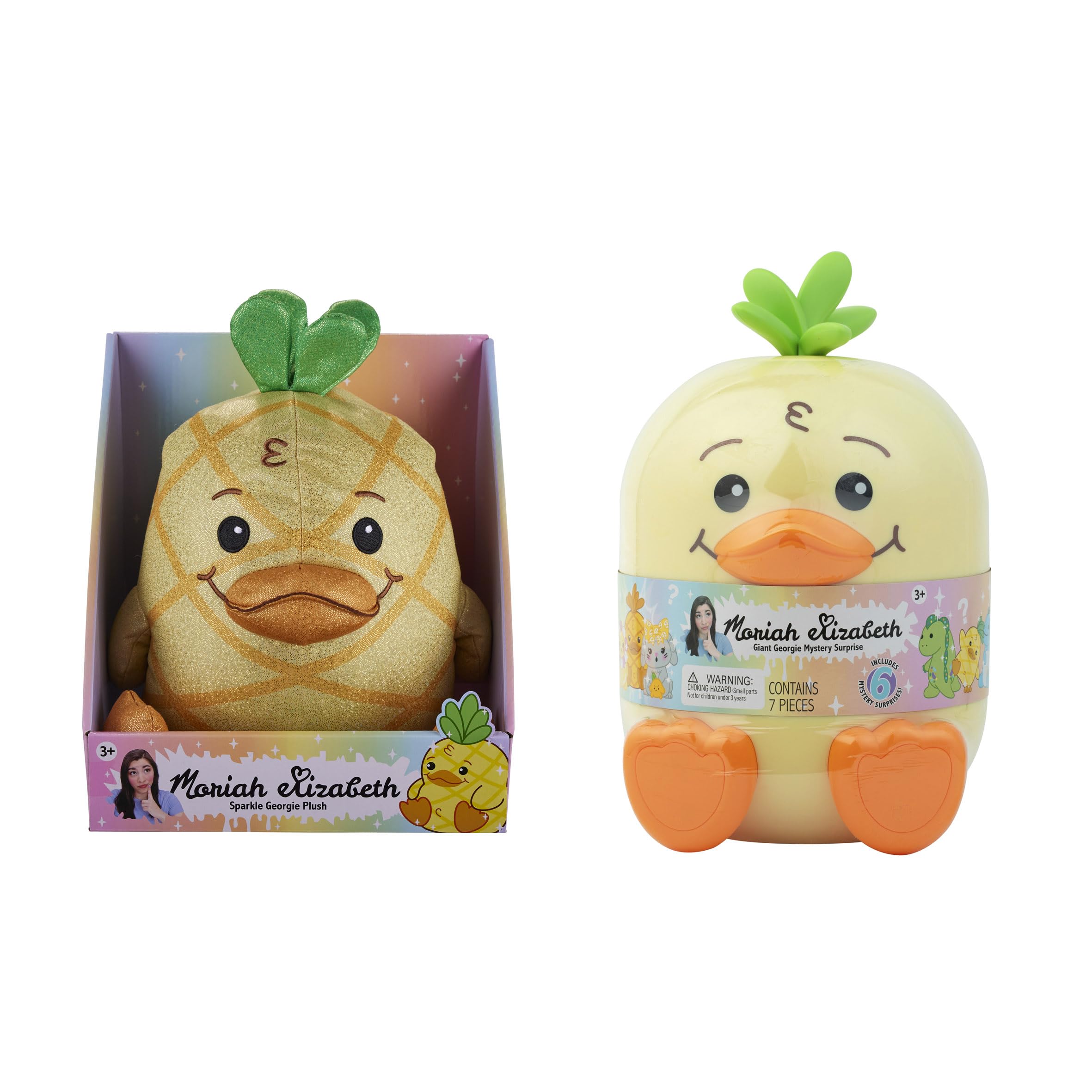 Moriah Elizabeth Bundle – Giant Georgie Mystery Surprise + Large Sparkle Georgie Plush | Official YouTube Craft Merch Gift Set