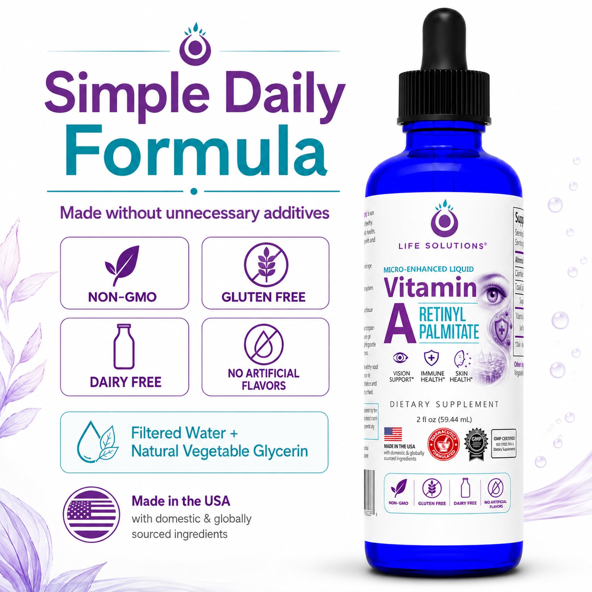 Liquid Vitamin A Drops 3000 mcg, Retinyl Palmitate Supplement, 30 Servings — Amazon image 5