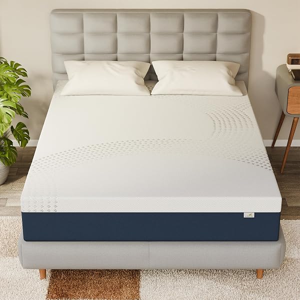 KONFEIN Queen Mattress, 10-Inch Graphene Cooling Gel Memory Foam, Medium-Firm, CertiPUR-US Certified, Pressure Relief &