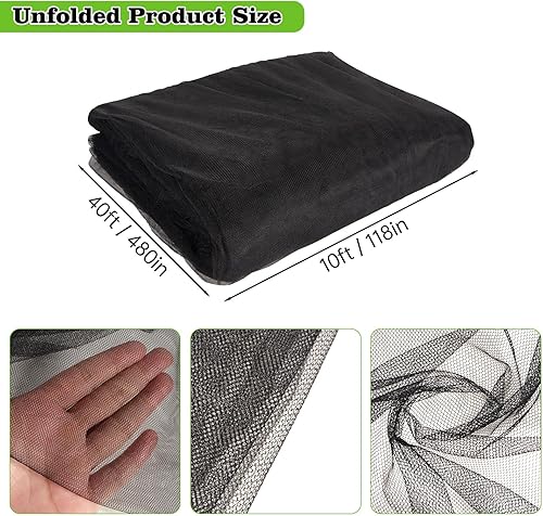 Miniatura 2 de Malla Protectora de 39x10 pies para Jardín, Malla para Mosquitera de Jardín, Barrera contra Moscas y Pájaros, Escondite de Caza para Plantas, Malla