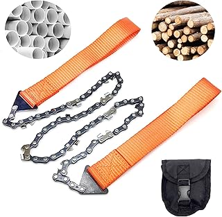 Survival Chain Pocket Chainsaw, 103cm, 11 Saw Teeth, Portable Handheld Survival Chain Saw Fast Wood Tree Cutting Emergency Outdoor Survival Gear Best for Camping Backpacking Hiking Hunting