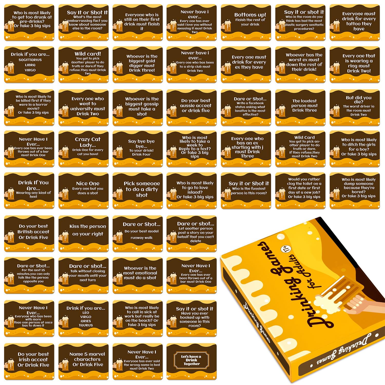 MIFKLMV Couples Games – 50 Cards – Card Games for Adults – Fun Relationship Games for Him and Her – Romantic Couples Gift – Wedding, Valentines, Anniversary -C