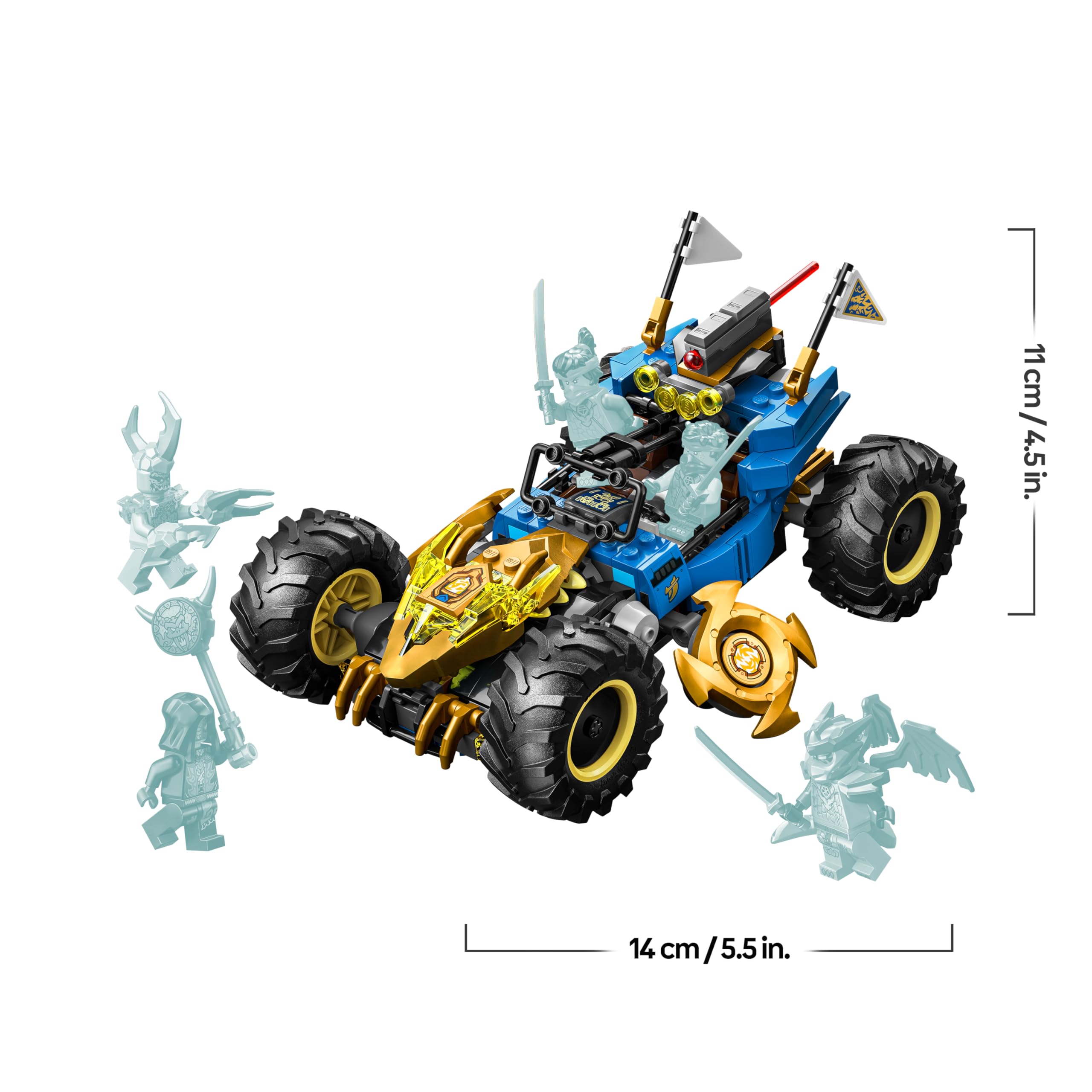 LEGO NINJAGO 2in1 Jays Transformationsflitzer - Ninja Truck mit 5 Minifiguren, inkl. Kai und NYA, sowie Shuriken und Schwertern - Kreatives Geschenk für Jungen ab 8 Jahren und Fans - 71856