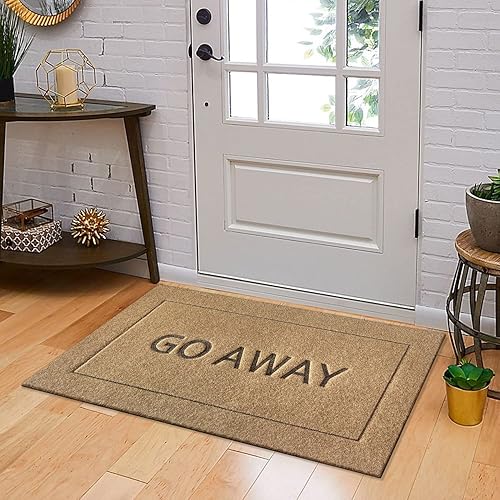 Miniatura 2 de JJUUYOU Felpudo grande para puerta delantera, divertido tapete de bienvenida para porche, goma antideslizante duradera de perfil bajo, tapete de