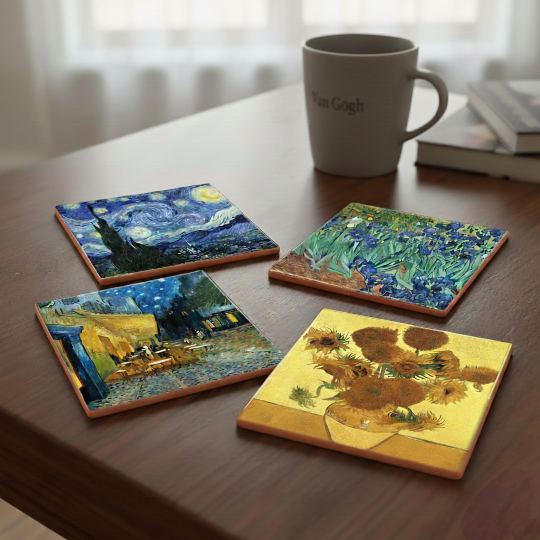 Amazon.com: Van Gogh Coaster Set of 4 Starry Night, Cafe Terrace