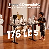 Vista 4 de ErGear - Escritorio eléctrico de pie con altura ajustable, 48 x 24 pulgadas, para sentarse y pararse, computadora con memoria, para oficina en casa