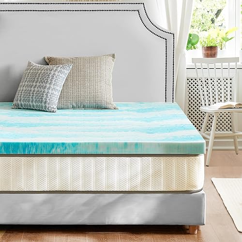 Mattress Topper Twin - 2 Inch Memory Foam Cooling Gel Swirl Infused Bed Topper for Back Pain, CertiPUR-US Certified