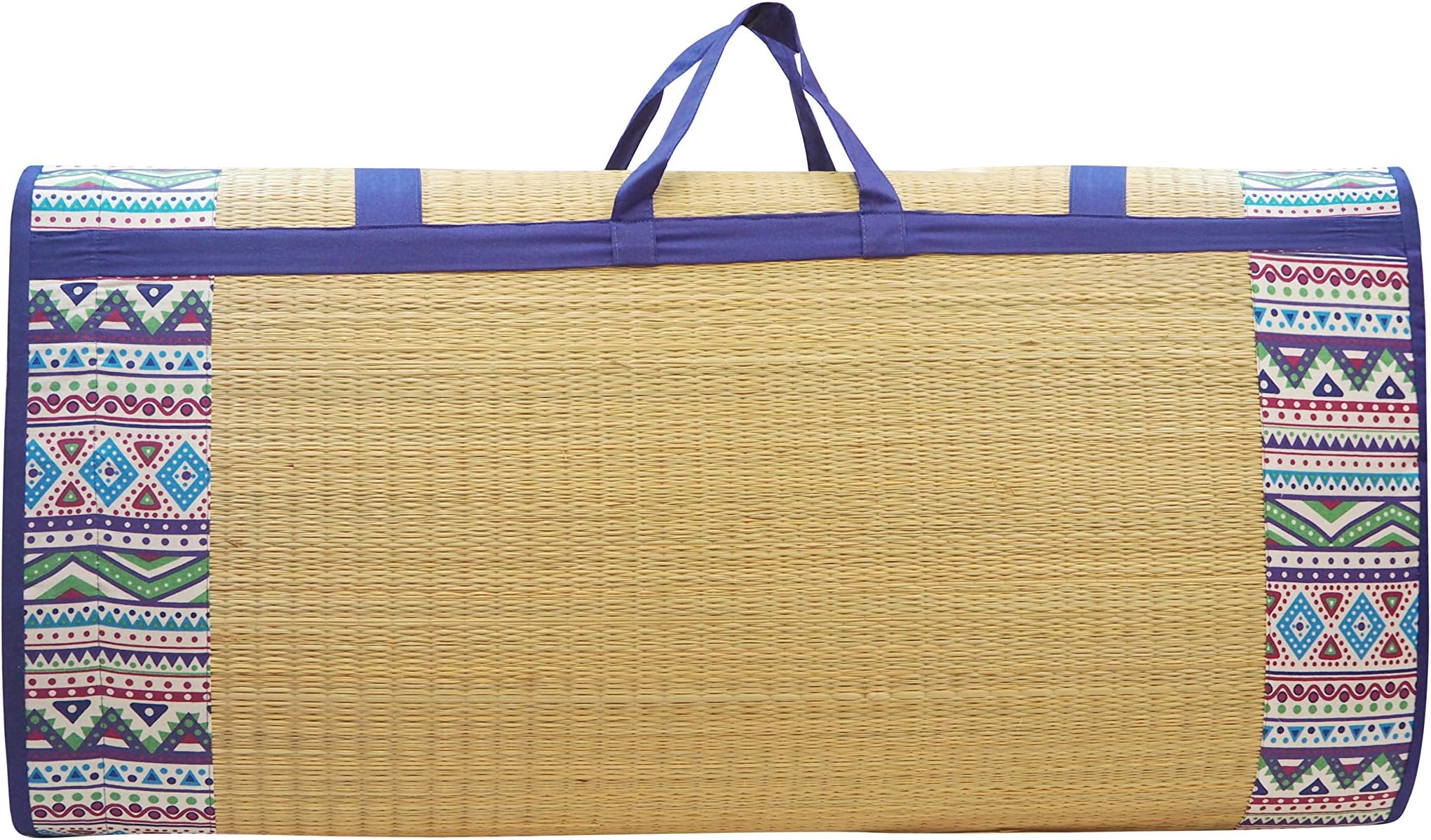 Home Tex Life Kora Grass Cushion Sleep Healthy, Easy Portable and Folding Mat (Africana,6.5 X 6.5 Ft,20 Mm Thickness)