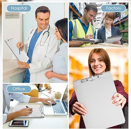 Miniatura 7 de Henoyso Portapapeles de almacenamiento de metal a granel de aluminio resistente para profesores, contratistas, construcción médica, oficina,