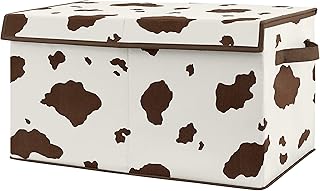 Sweet Jojo Designs Wild West Cow Print Boy Small Fabric Toy Bin Storage Box Chest For Baby Nursery or Kids Room - Brown and Cream Western Southern Country Animal