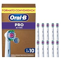 Oral-B Testina Di Ricambio PRO 3DWhite Bianca, Confezione Da 10 Testine