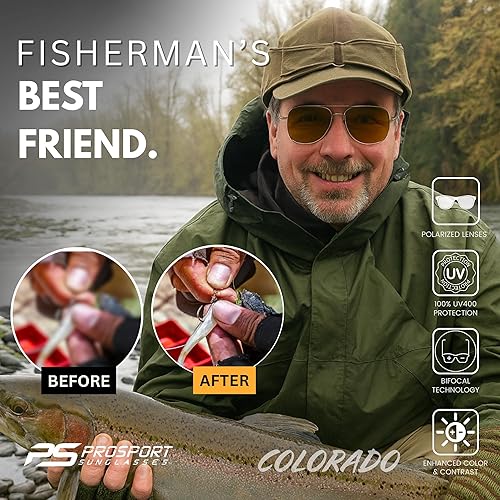 Miniatura 3 de proSPORT Aviator - Lentes de sol bifocales polarizados para lectura para hombres y mujeres, unisex. Lector solar bifocal tintado con aumento