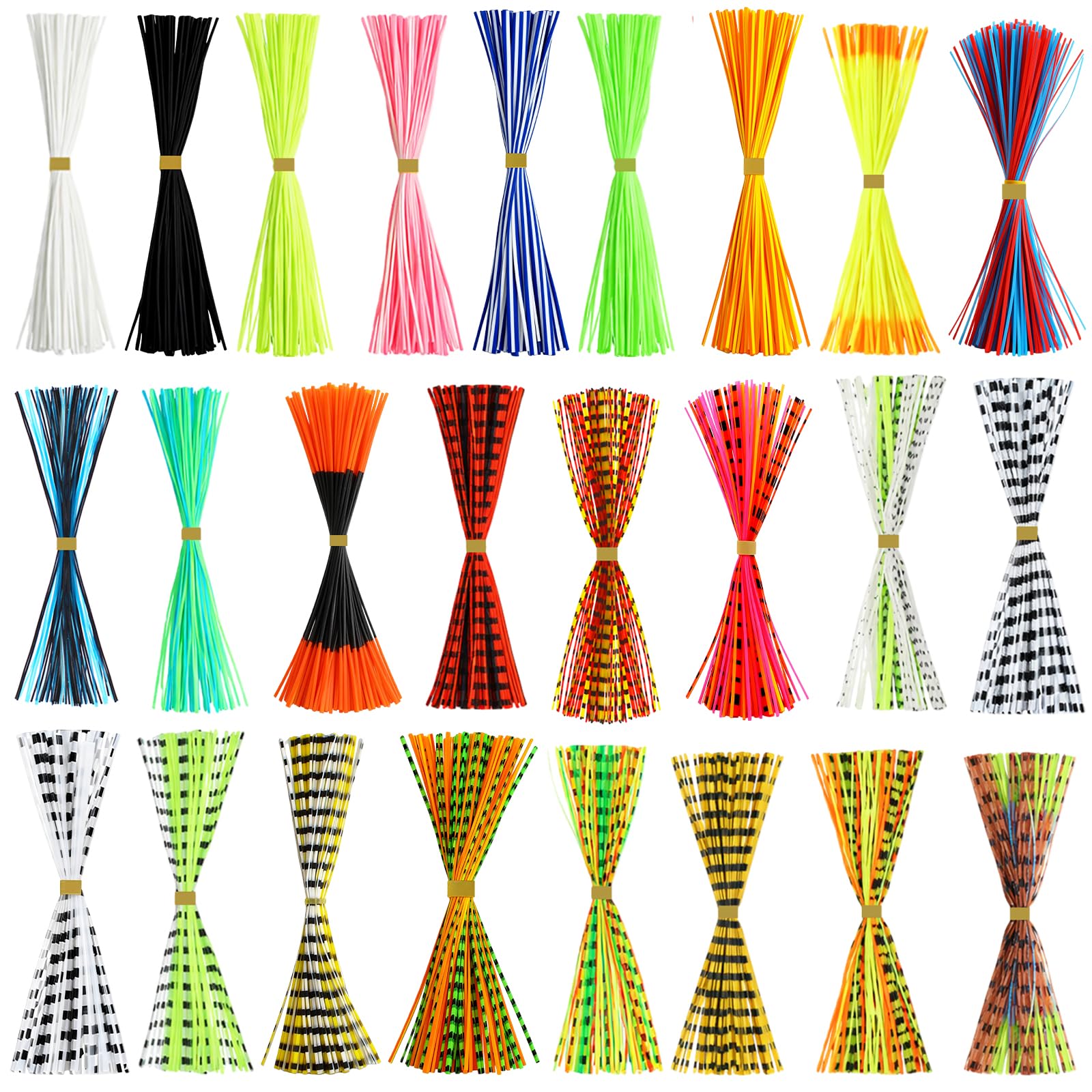 18/25 Colors Silicone Rubber Skirt Legs Material, Fly Tying Materials Colorful Skirts DIY Fishing Accessory for Make Fly Fishing Jig Lure Flies Spinnerbait Trout Bass
