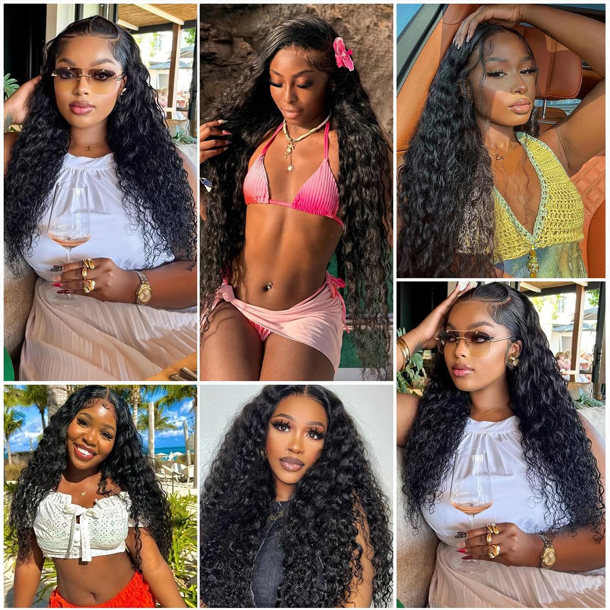 Aomllute 36 Inch Lace Front Wig Human Hair Pre Plucked 200 Density 13x4 HD Deep Wave Lace Frontal Wigs Human Hair with Baby Hair Curly lace front Wigs for Women Natural Black