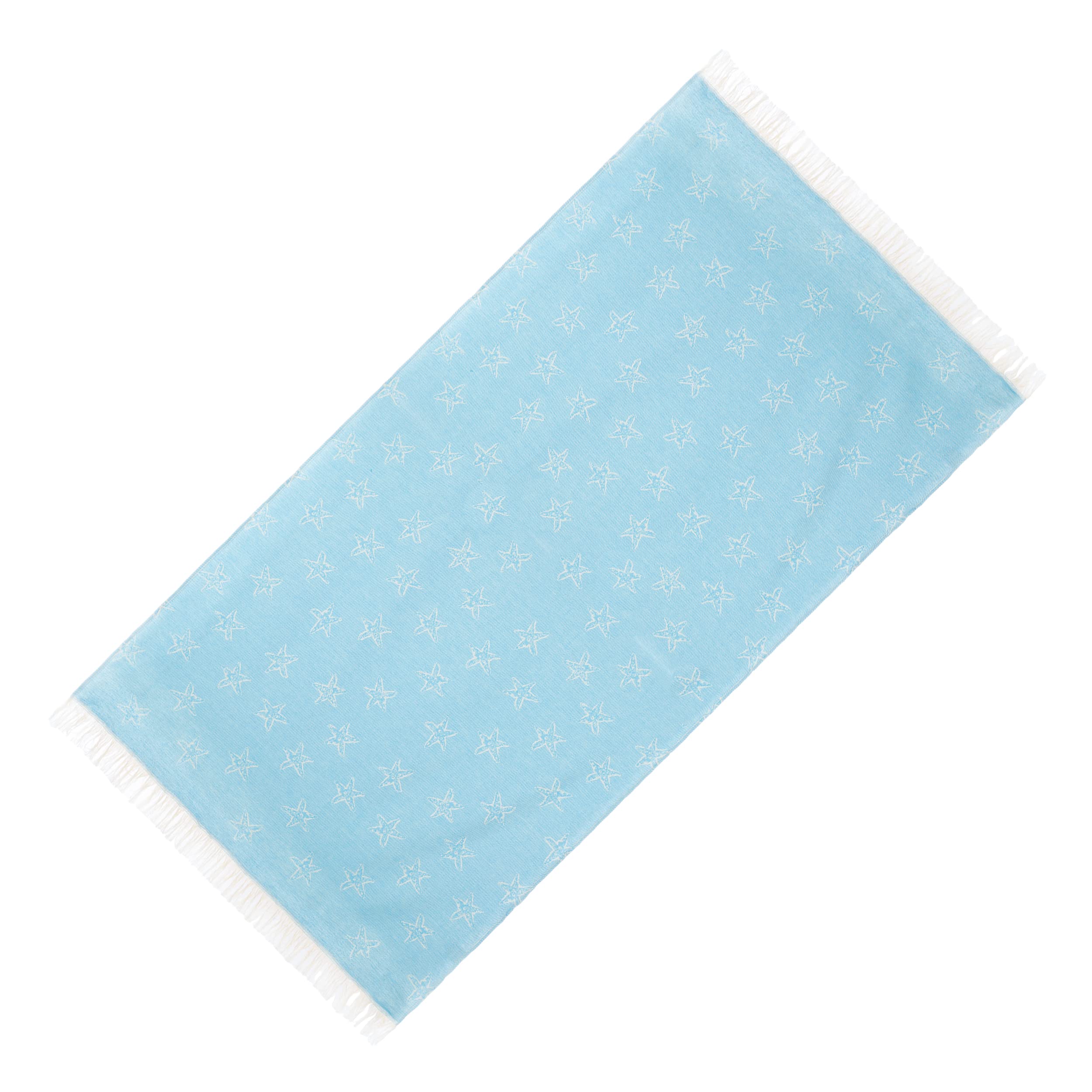 H HANSEL HOME Fouta Playa Pareo Playa Grande Ligeras Suave Toalla Playa Toalla Hammam Tejido 100% Algodón 90x170cm - Estrella Turquesa