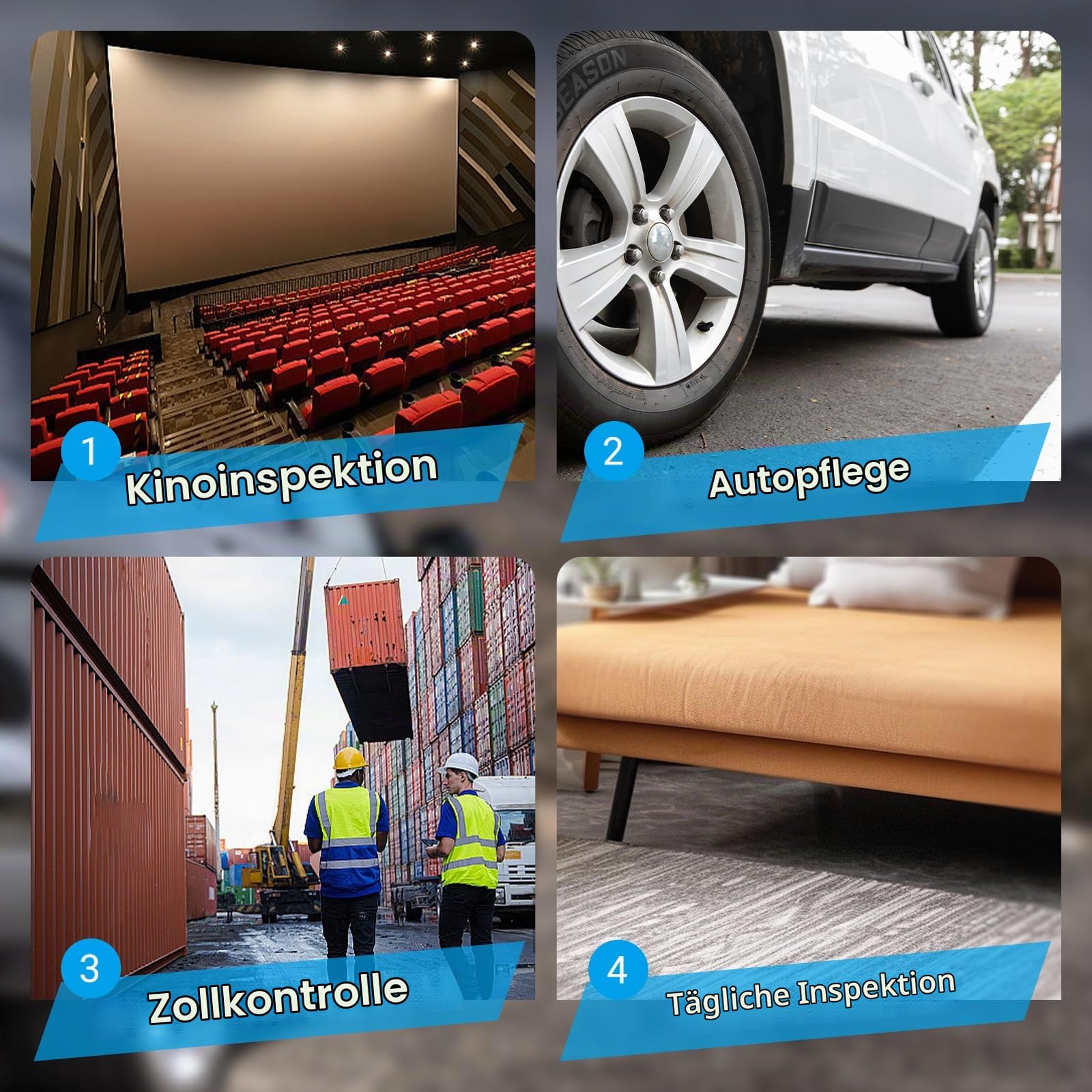 47" Teleskop Inspektionsspiegel unter dem Fahrzeug mit Rädern und LED-Licht