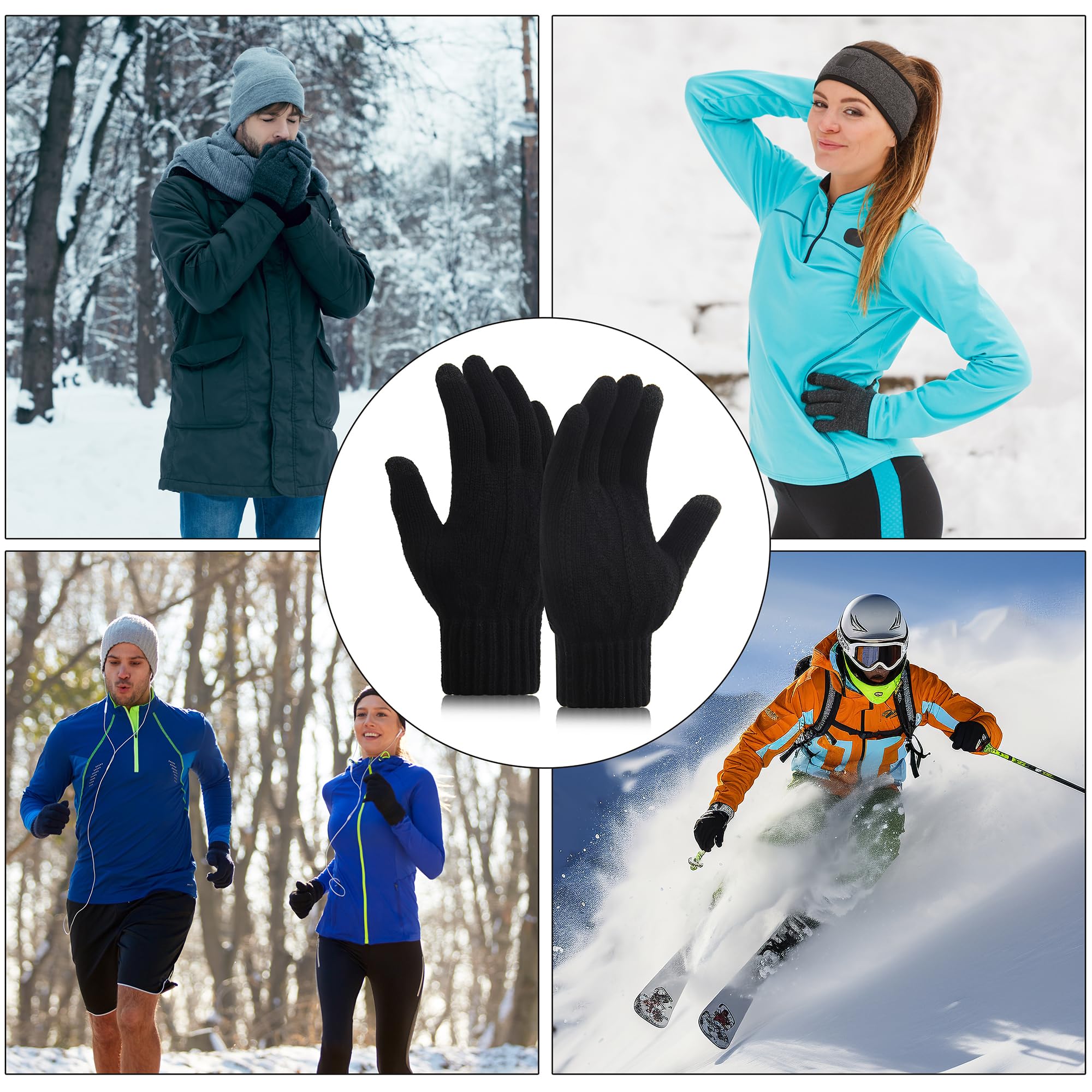 Gants Tactiles Hiver pour Homme Femme Gants Chaud Hiver pour Camping Randonnée Activités de Plein Air en Hiver