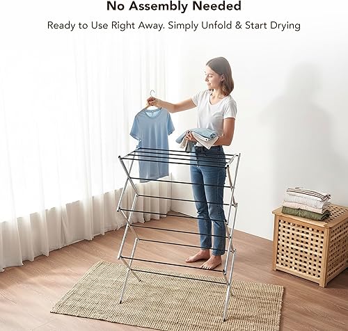 Miniatura 7 de Displays By Jack Portable Collapsible Clothing Dryer Rack, Foldable Drying Rack for Clothes, Lingerie, Towels, Linens, Laundry Home Apartment Must