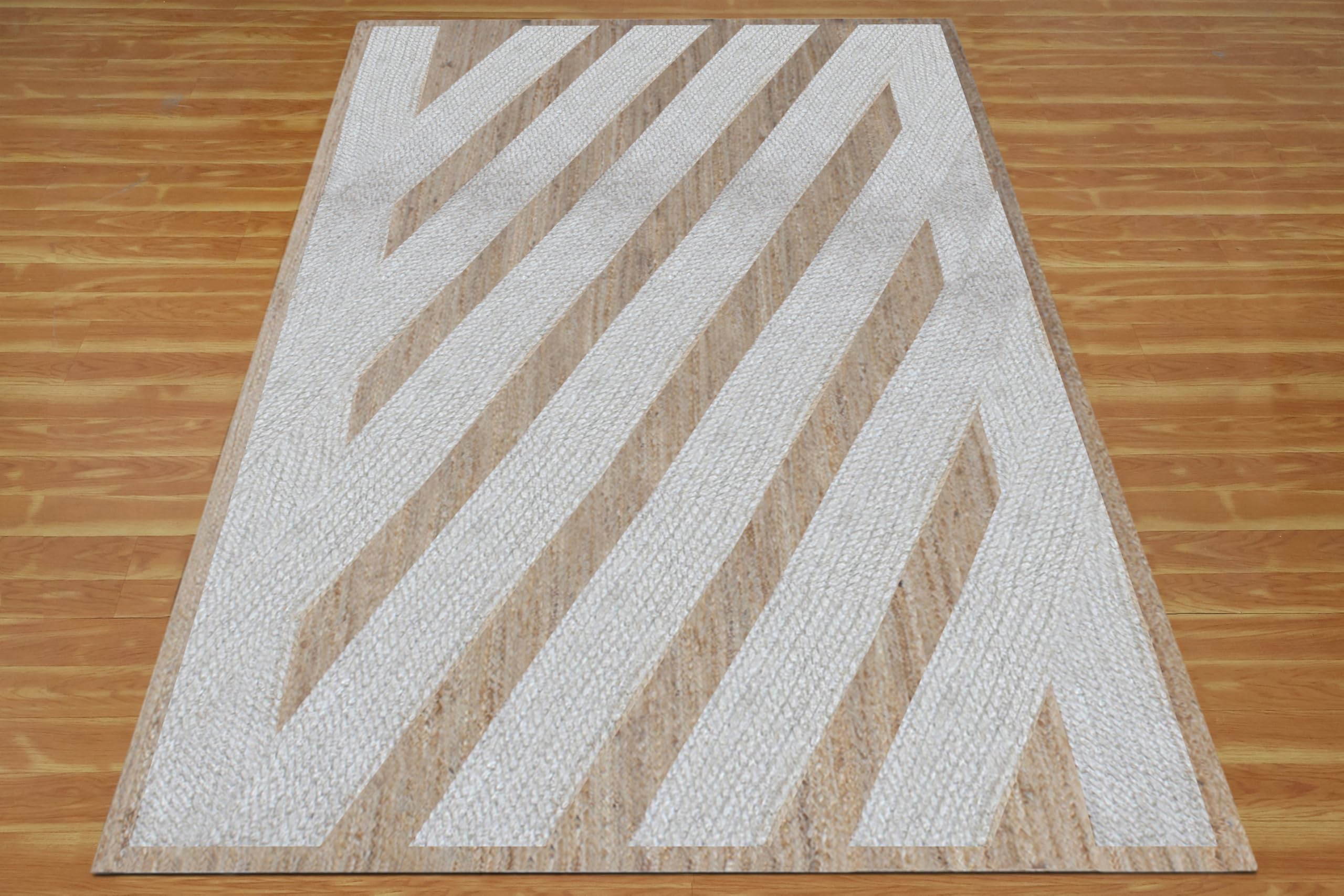 Naturalny dywan z juty w stylu boho, dekoracyjny dywan do salonu, biały, beżowy, kilim, dywan dekoracyjny z juty, dekoracja domu, wewnątrz, na zewnątrz, duży dywanik, patio, dywan podłogowy, 15 x 25