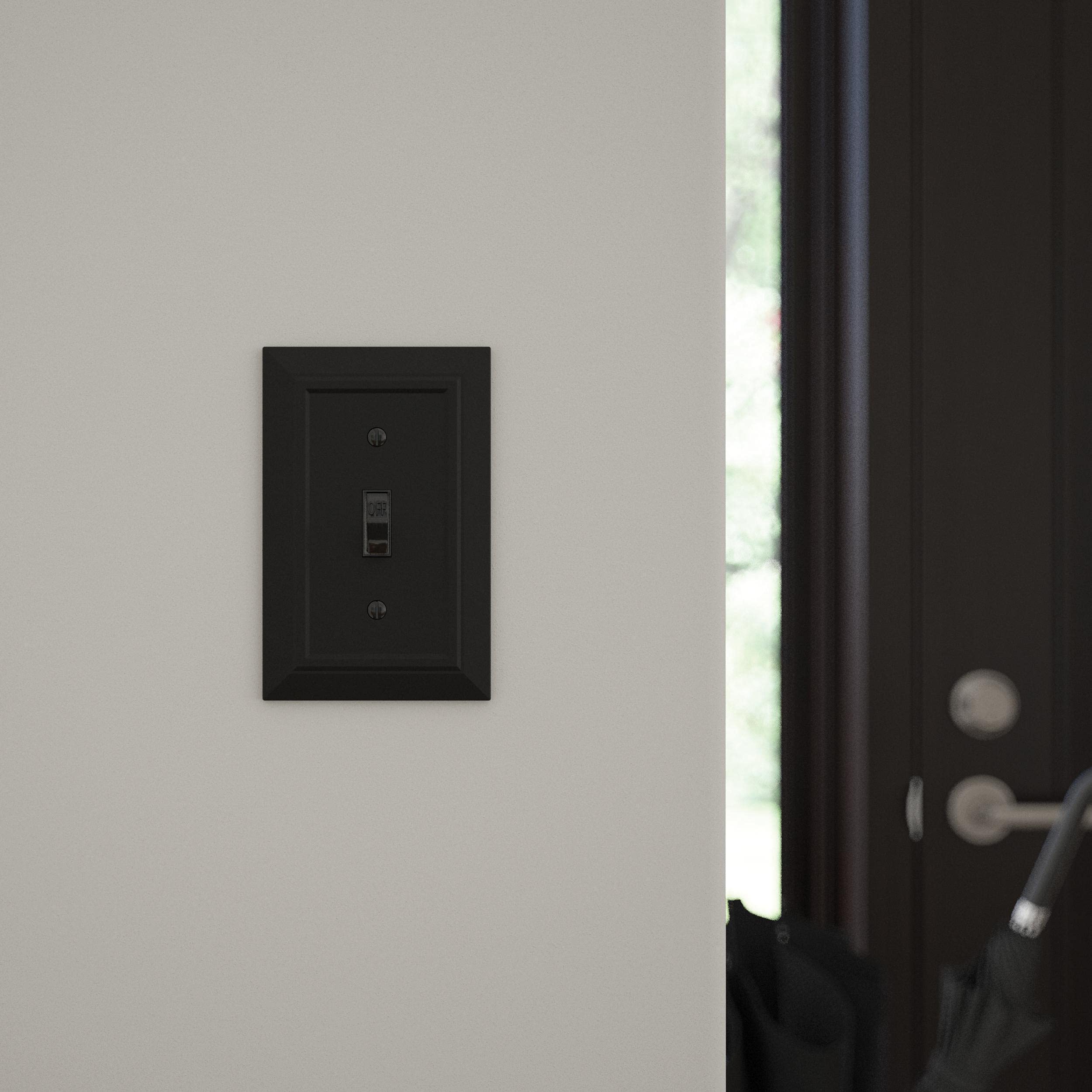 Franklin Brass W35241-FBA-C Classic Architecture Single Switch Wall Plate, 4 Pack, Matte Black-Antimicrobial - Image 2