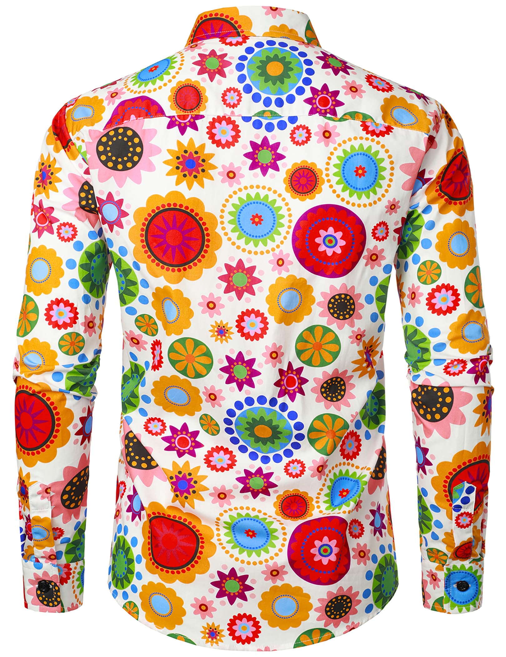 JOGAL - Camicia da uomo a maniche lunghe, vestibilità normale, con motivo floreale stampato, abbottonatura, per il tempo libero