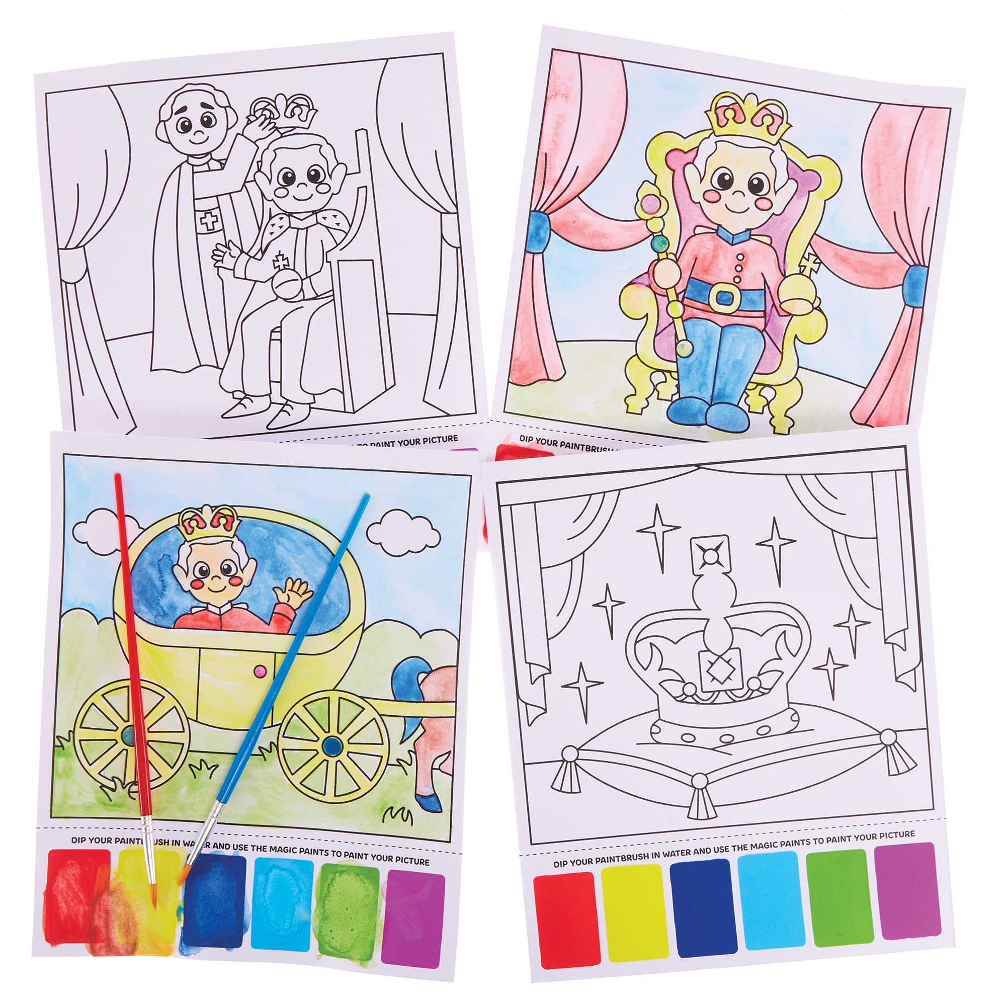 Baker Ross CN130 Royal Magic Painting Sets - Pack of 10, Watercolour Painting Set for Kids