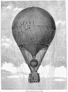 NadarS Le Geant 1863 NnadarS Le Geant Balloon In Flight Over Paris France 1863 Contemporary English Wood Engraving Poster Print by (18 x 24)