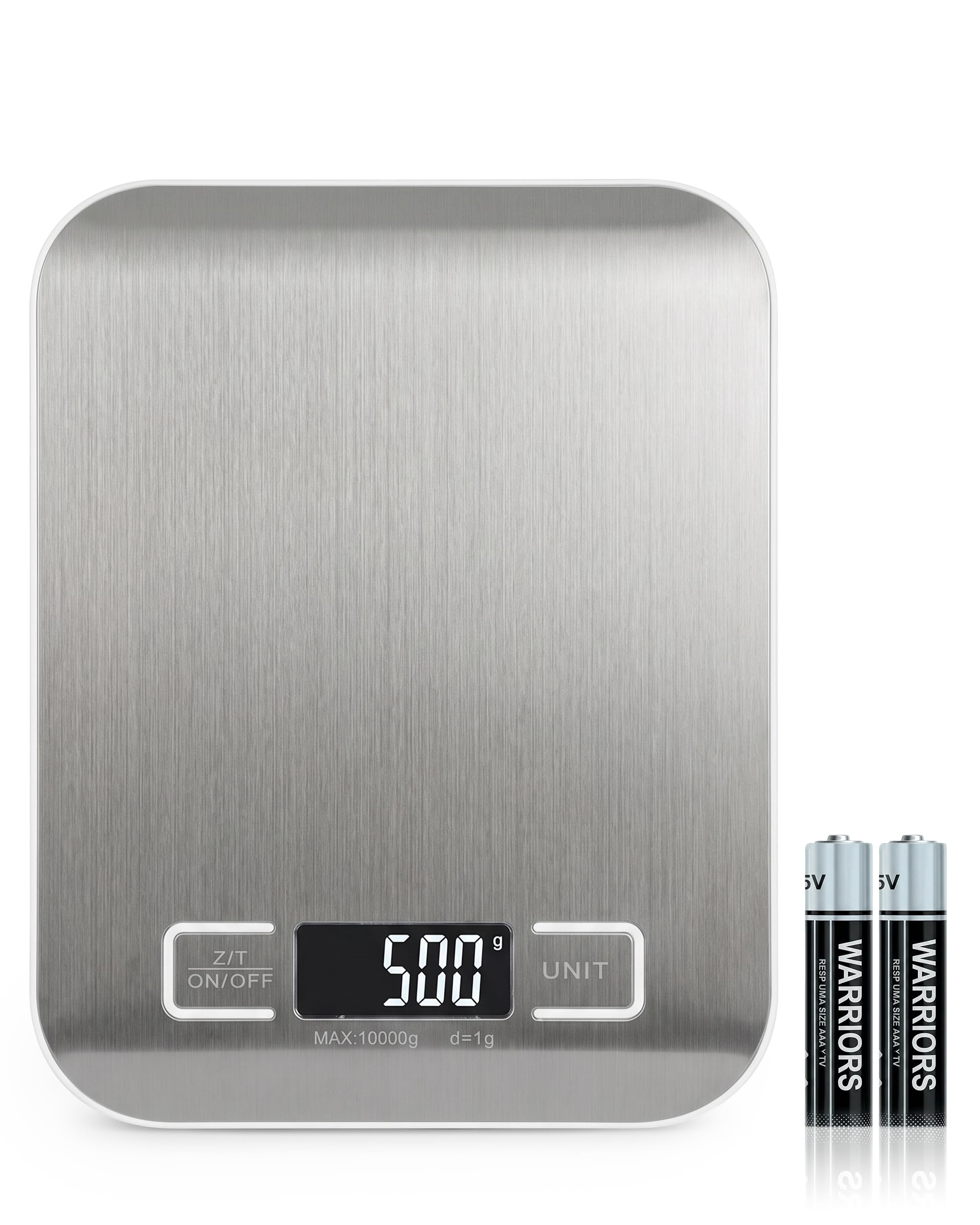 KEPLIN Digital Kitchen Scale, High-Precision Stainless Steel, 10kg, Silver
