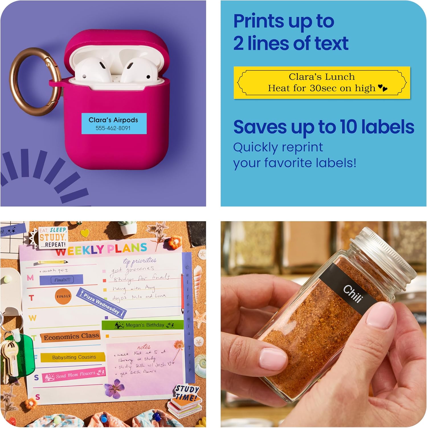 Brother P-Touch -N25BTV3 Personal Connected Label Maker, Bluetooth (Bundle), Design&Print2 app, Portable, Handheld, 3 Sample Label Tapes Included, Prints with Btag½â€ (12mm) Wide Tapes - Image 8