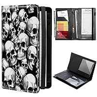 Vista 1 de Libros de calaveras para camarera, de piel sintética, con cierre de vendaje elástico, organizador con bolsillo con cremallera, 11 bolsillos