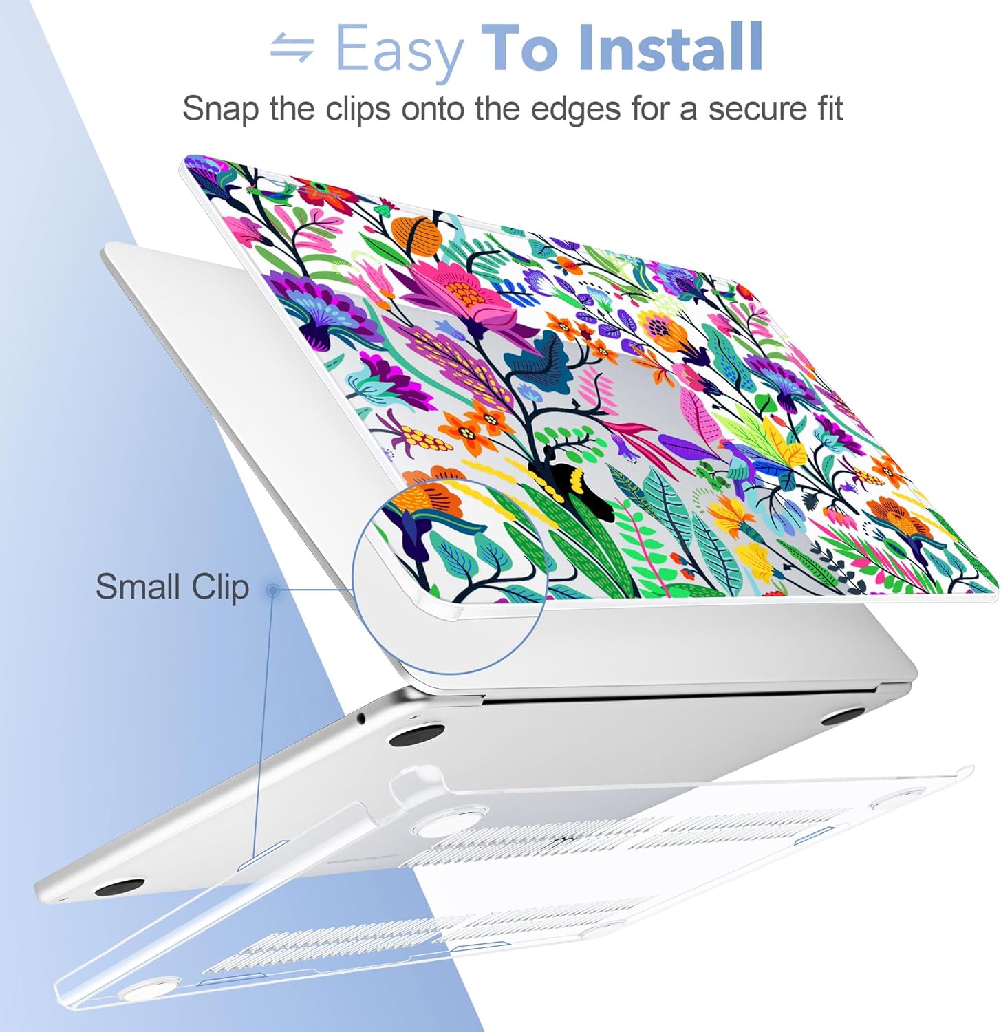 May Chen for MacBook Air 13.6 Inch Case 2025 2024 2023 2022 Release Models: A3240 M4 A3113 M3 A2681 M2, Plastic Hard Shell Case for MacBook Air 13.6" with Retina Display, Bright Colorful Flowers - Image 5