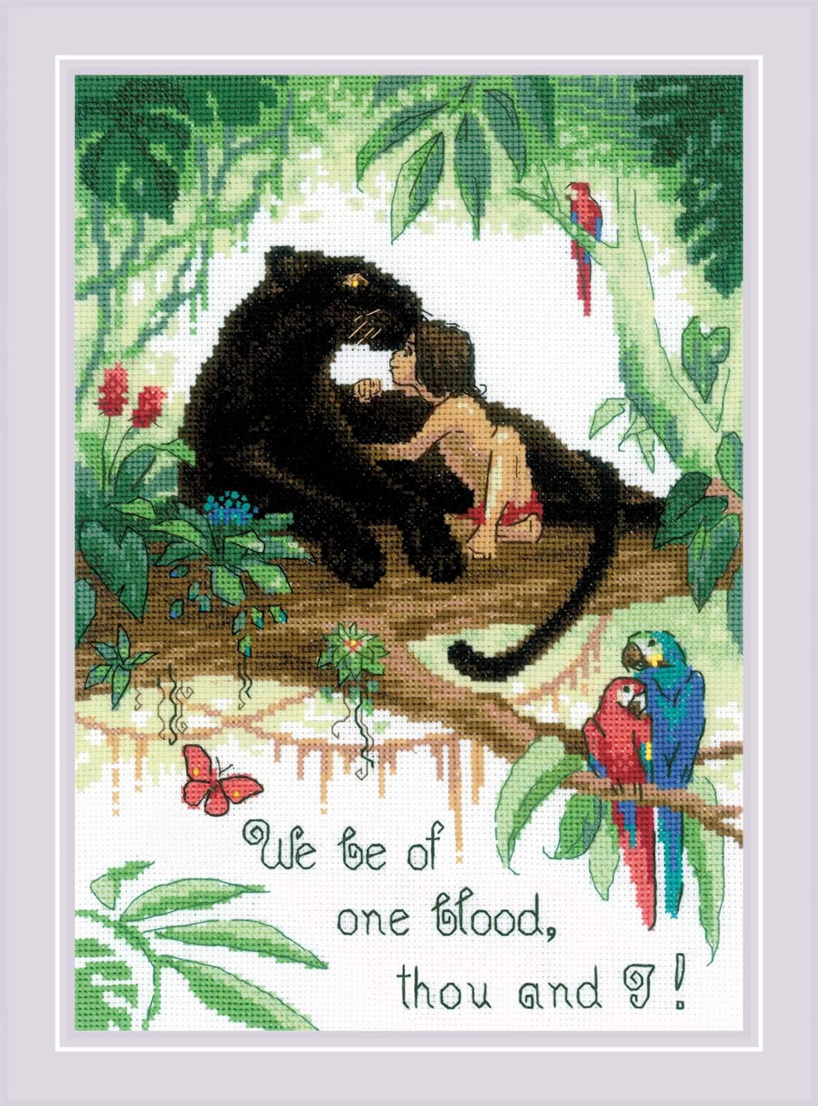 Riolis Kit de broderie au point de croix Nous sommes du même sang, motif de comptage
