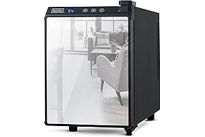 BLACK+DECKER Mini Wine Cooler Refrigerator with Mirror Door