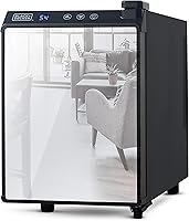 Vista 10 de BLACK+DECKER Enfriador de vino 8 botellas, refrigerador de vino termoeléctrico con espejo frontal, refrigerador de vino independiente y pantalla