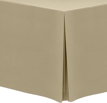 Fitted Polyester Tablecloth Fits 18x72-Inch, Camel 10 Pack | Bulk Case of 10, Brown, Machine Washable, Wrinkle-Resistant, Flame-Resistant, 100% Polyester Fabric