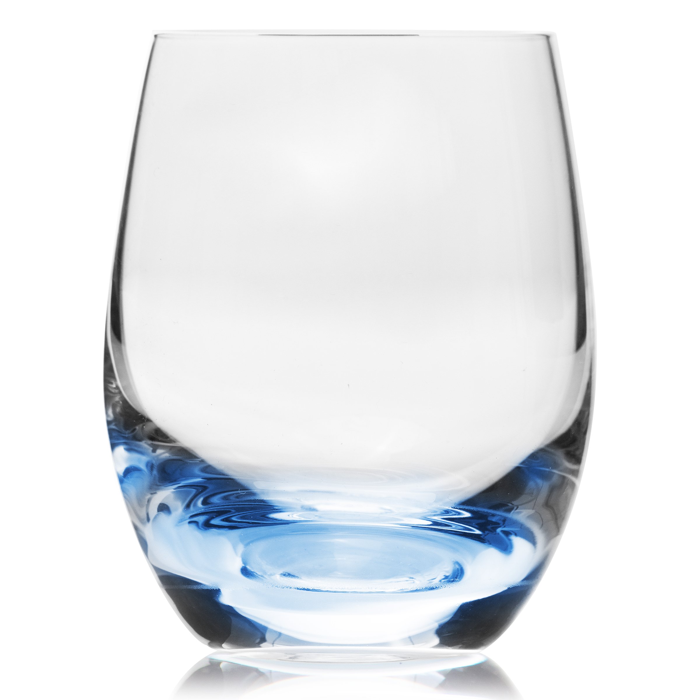 Crystalex Rainbow Colored Tumbler Glasses Set Of 6 | Stemmed Crystal Tumblers Glasses For Water, Juice, Beverages & Cocktails 100% Lead-Free (2.2 Oz)