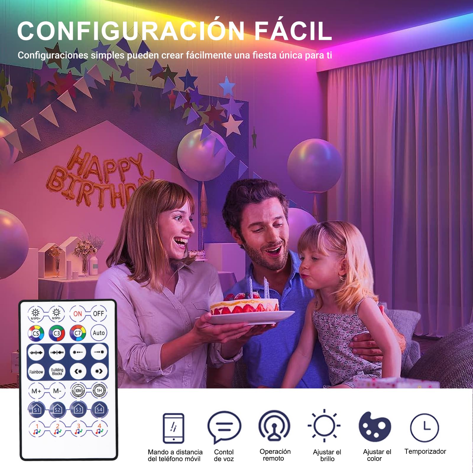 EXTRASTAR Tira de Luz LED de Neón RGB, Tiras LED 5M 96Leds con Mando a Distancia de 28 Teclas y Control Bluetooth APP, Impermeable IP65, 12V, 5A, para Habitación,Boda,Fiesta,Navidad (Paquete de 2)