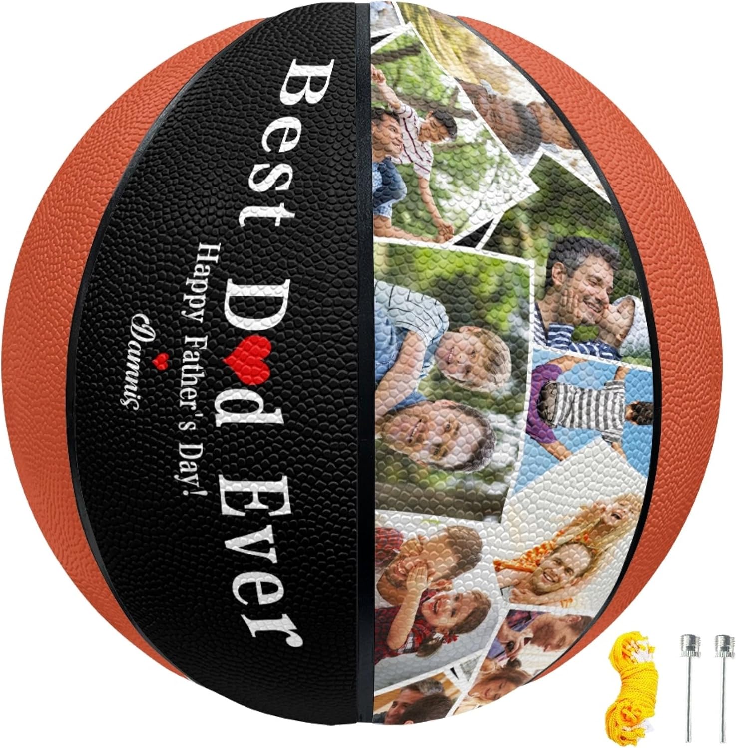 Best Dad Ever,Personalized Basketball with Photo and Name,Indoor and Outdoor with Text,Customized Gift for Dad,Son,Friend