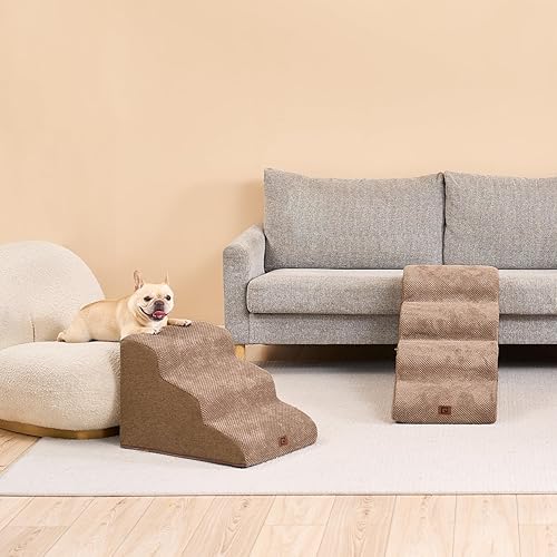 Miniatura 8 de EHEYCIGA Escaleras curvas para perros pequeños de 15.7 pulgadas de alto, escalones para perros de 3 escalones para sofá y silla, escaleras para