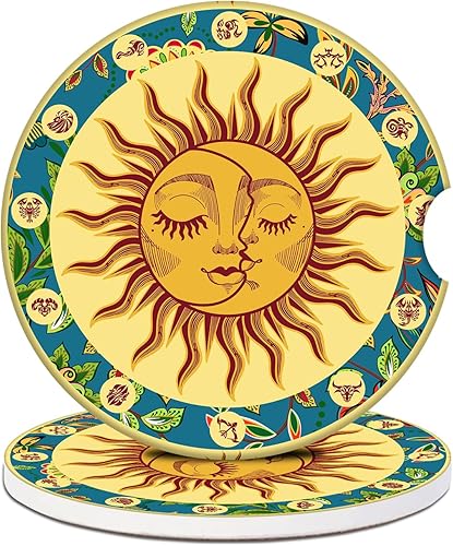 Miniatura 15 de Portavasos para automóvil, posavasos de cerámica absorbente para atardecer de montaña, portavasos para bebidas, accesorios de automóvil para mujeres