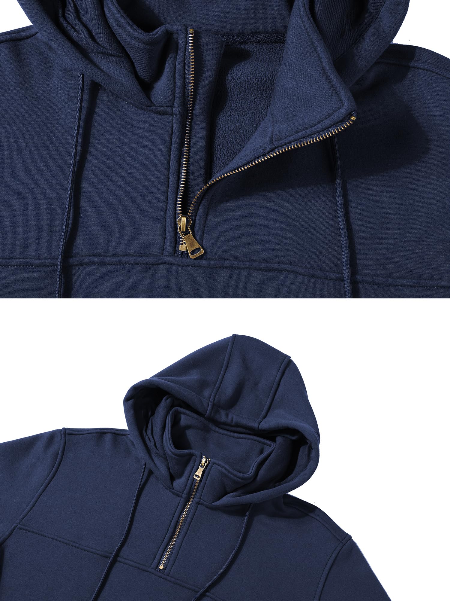 Peakwell Felpa Uomo con Cappuccio e Zip Felpa in Pile Caldo Pullover da Lavoro