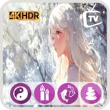 Peaceful Anime Worlds TV: Paisajes serenos con barra de tiempo y clima