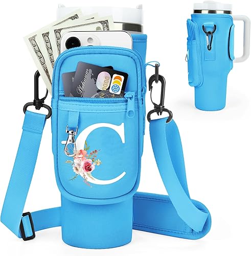 Miniatura 154 de Initial Water Bottle Holder with Strap for Stanley 40 oz Tumbler/Simple Modern 40 oz Tumbler,Water Bottle Carrier Bag with Strap,Personalized A-Z