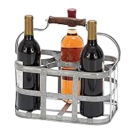 Algopix Similar Product 13 - Benjara 6 Bottle Farmhouse Metal Wine