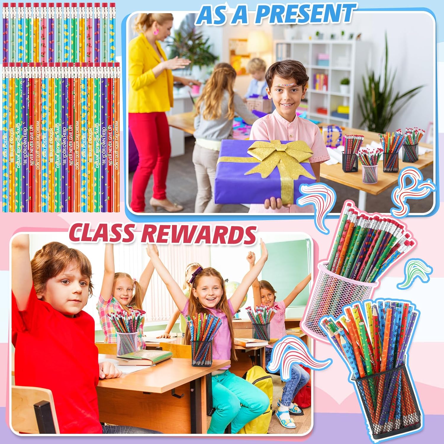 Gersoniel 240 Pcs Scented Pencils Bulk for Kids Inspirational Motivational Cute Fun Fruit Wood Smelly Graphite Pencils with Erasers for School Classroom Office Students Girls Boys Gifts Supplies