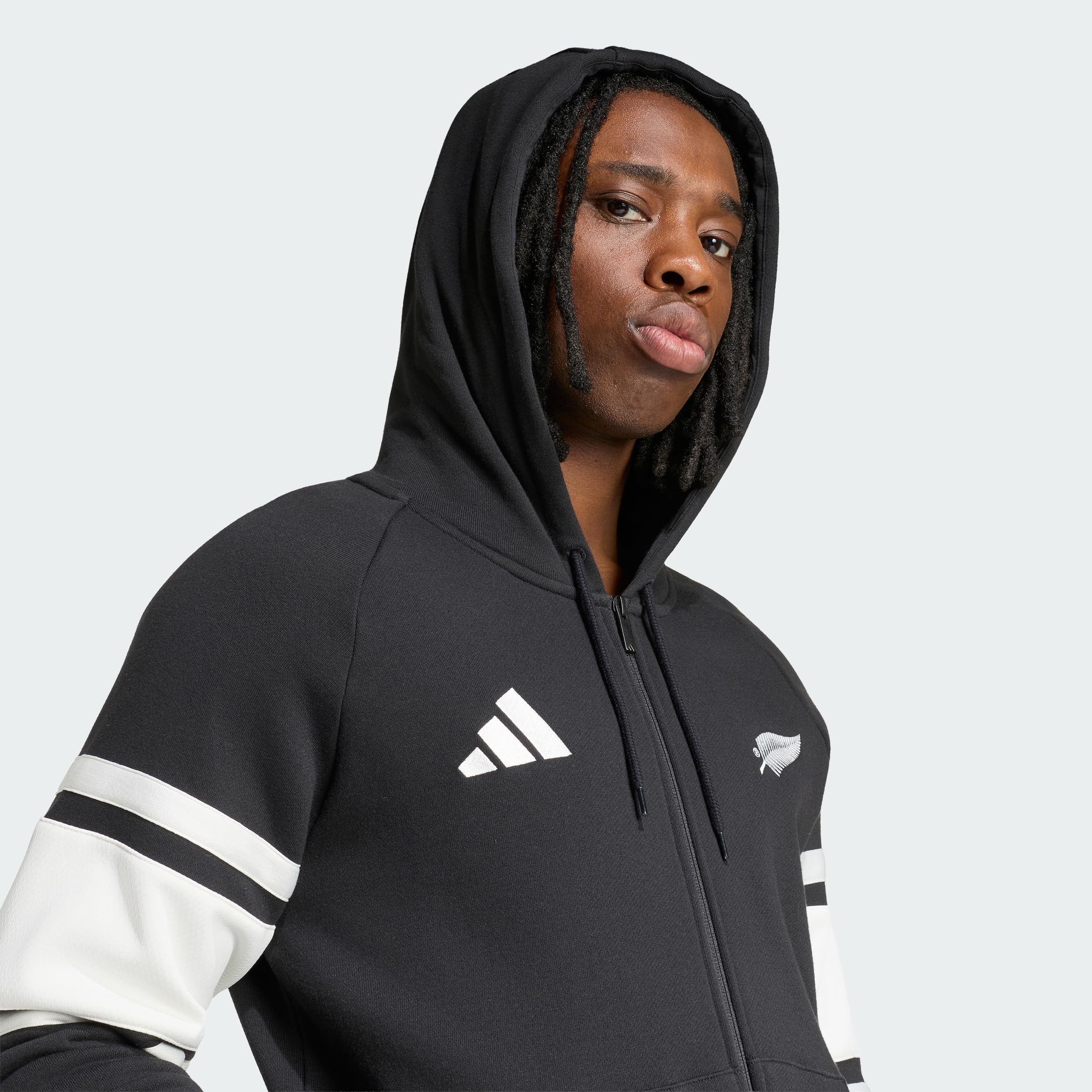 adidas All Blacks Leisurewear Full Zip Hoodie Sudadera con Capucha Hombre (Pack de 1)