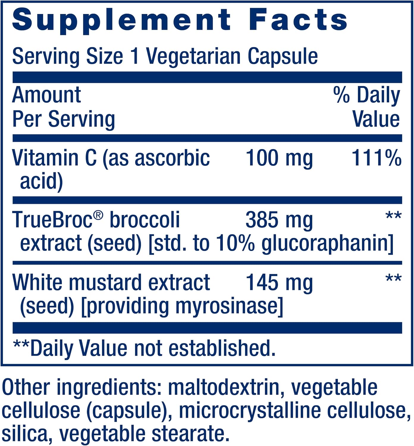 Life Extension Optimized Broccoli with Myrosinase, Liver and Detox Supplement, Advanced bioavailable, Once-Daily, Non-GMO, Vegetarian, Gluten-Free, 30 Capsules